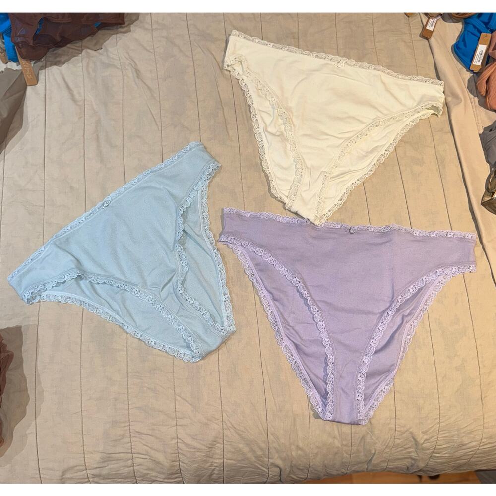 3 Skims Size 4x Lace Pointelle Briefs NWT Panties bundle Lavender bone sky